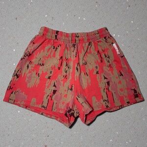 Gymshark Graphic Camo Raspberry Print Drawstring Waist Pull On Shorts Size S